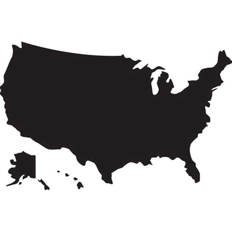 Usa Map Svg Silhouette Clipart Usa Map Without States and With States Vector Digital Download ...