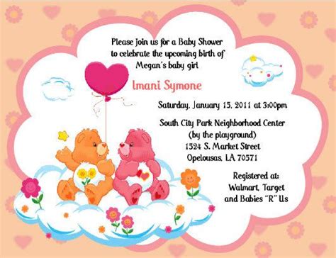 Care Bears Invitations Baby Shower or Birthday by DesignsbySuzan, $0.55 ...