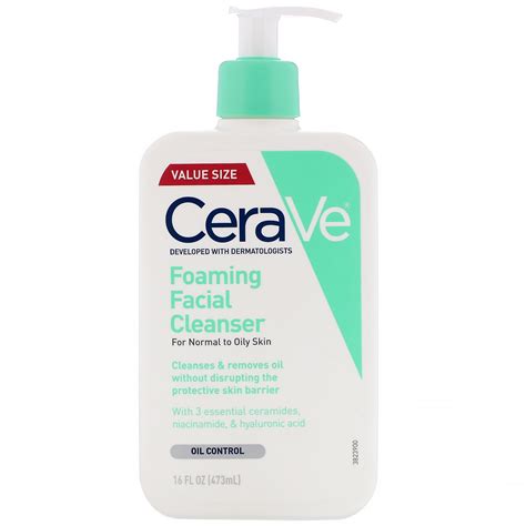 CeraVe, Foaming Facial Cleanser, For Normal to Oily Skin, 16 fl oz (473 ...