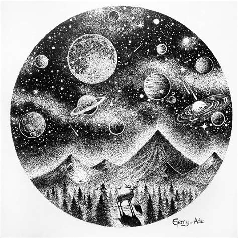 #Drawing #Sketch #Image #Planet Illustration, Pencil, Tattoo, Art - Photo by ...