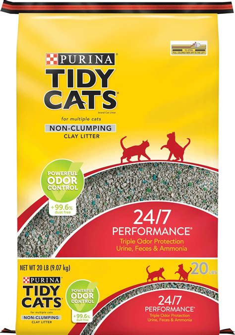 Tidy Cats Non-Clumping 24/7 Performance Long Lasting Odor Control Cat Litter, 20-lb bag - Chewy.com