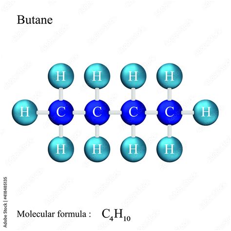 Lewis structural formula of Butane, molecular formula Stock Vector ...