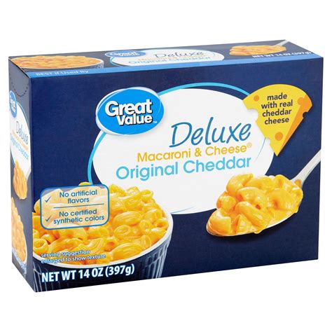 Great Value Deluxe Original Cheddar Macaroni & Cheese, 14 oz - Walmart.com