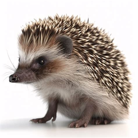 Small Forest Hedgehog with Spikes Isolated on White Background. Stock Illustration ...