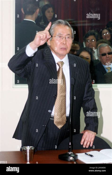 LIMA, Peru - Former Peruvian President Alberto Fujimori speaks during ...