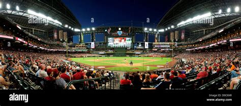 Panorama of Chase Field, Phoenix, Arizona, with the retractable roof ...