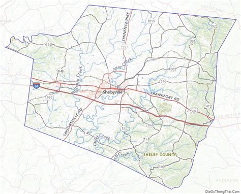 Map of Shelby County, Kentucky - Thong Thai Real