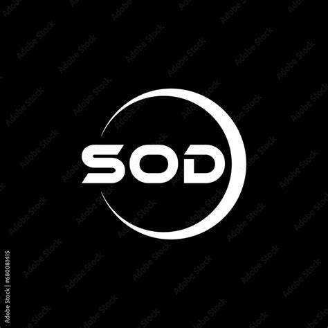 SOD letter logo design with black background in illustrator, cube logo ...