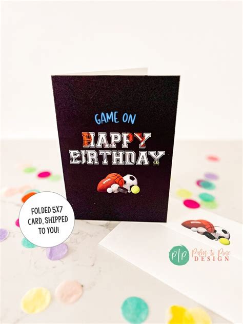 Happy birthday Card, Sports Birthday Card, Kids Birthday Greeting Card ...