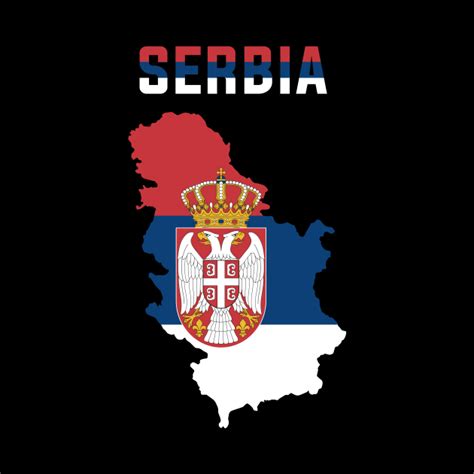 Serbian Flag inside Map of Serbia - Serbia Flag Map - Pin | TeePublic