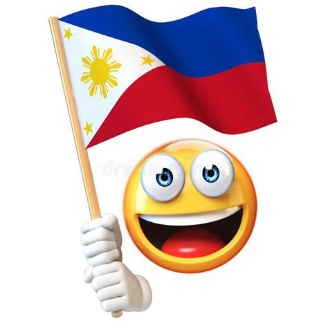 Emoji Holding Philippines Flag, Emoticon Waving National Flag of ...