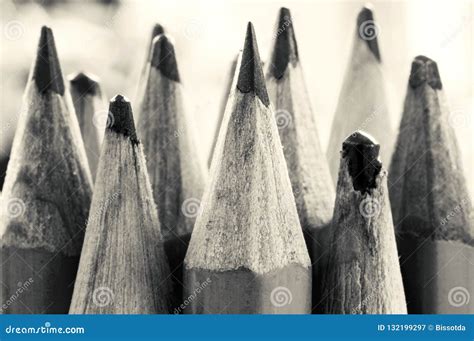 Pencil Tips in Black and White Stock Image - Image of late, bells: 132199297