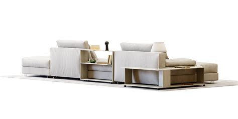 Sofa - Luxury Fabric Corner Sofa - Minimalist Modern L-shaped Sofa Scene - Blender Market
