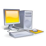 Red desktop computer configuration vector clip art | Free SVG