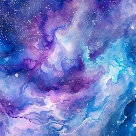 Premium AI Image | A close up of a painting of a purple and blue galaxy ...