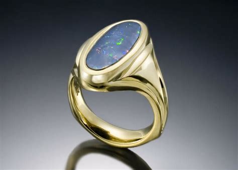 Black Opal Mens Ring | Skylight Jewelers | Custom Jewelry Design