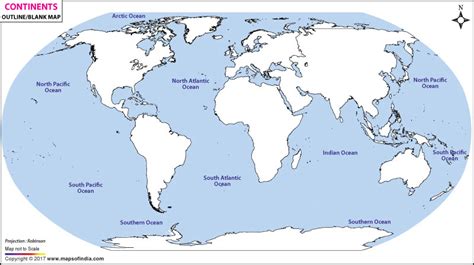 Map Of Continents Unlabeled