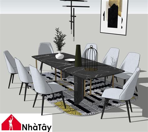 Dining Table 3d Warehouse Sketchup - Image to u