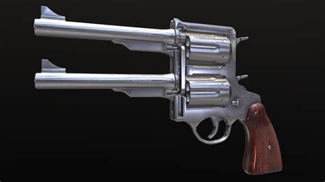 Absurd Double Barrel Revolver (4k Rigged) - 3D model by Eduardo Kuhn (@eduardokuhn) [81c6d57 ...