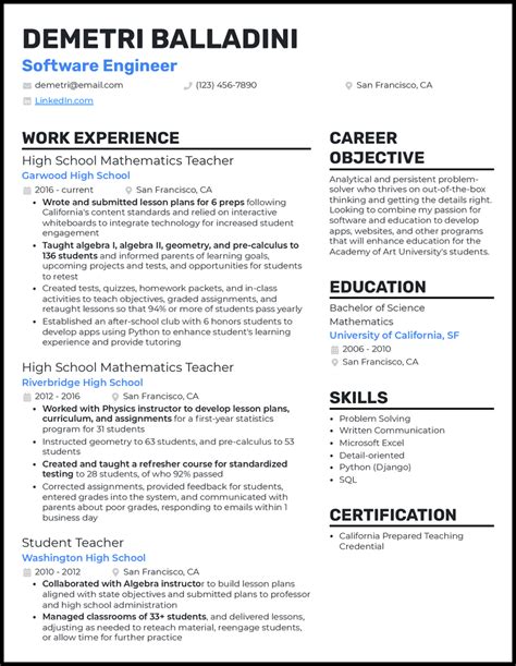 5 Teacher Career Change Resume Examples For 2024