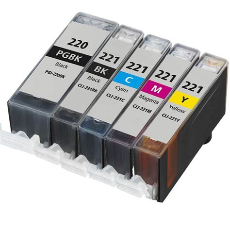 Canon 220 and 221 Ink Cartridges Combo Pack of 5 @ $19.95