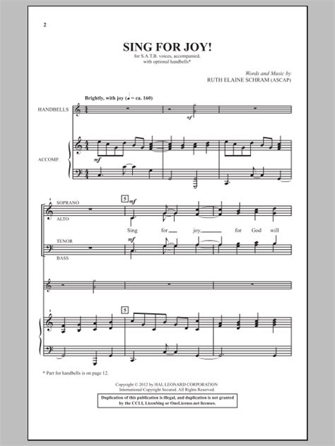 Sing For Joy! by Ruth Elaine Schram Sheet Music for SATB Choir at Sheet Music Direct