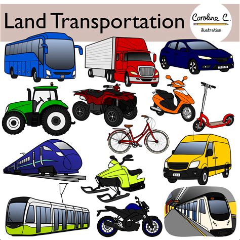 Land Transportation Clip Art | Transportation, Train truck, Car delivery