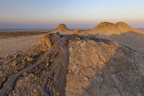 Mud Volcanoes in Gobustan at Sunset Stock Photo - Image of geography, natural: 152486412