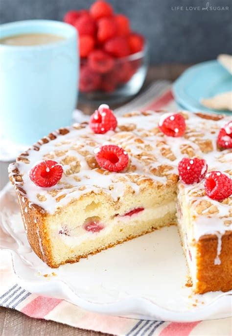 Raspberry Cream Cheese Coffee Cake - Life Love and Sugar