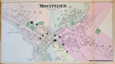 1873 - North Part of Montpelier (VT) - Antique Map – Maps of Antiquity