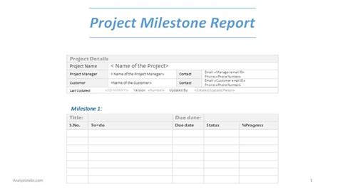 Project Milestone Report Word Template In It Report Template For Word ...