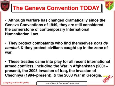 PPT - Law of War Military Law Hague Convention Geneva Convention Rules ...