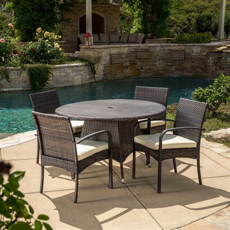 Elizabeth Resin 5 Piece Round Patio Dining Set - Walmart.com