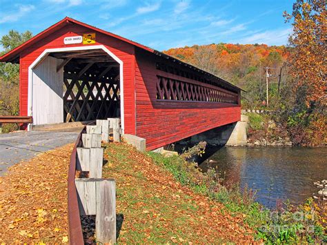 Henry Covered Bridge Near Bennington Vermont 0103 Photograph by Jack Schultz