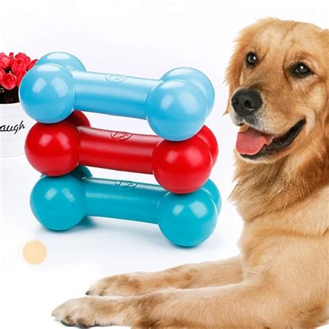 1 Pcs Dog Chew Toy Tpr Floating Sound Bones Dogs Interactive Security ...