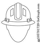 12 Line Art Black White Construction Worker Avatar Clip Art | Royalty Free - GoGraph