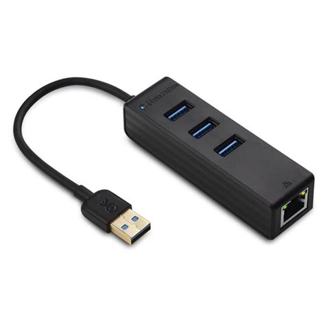 3-Port USB 3.0 Hub with Gigabit Ethernet