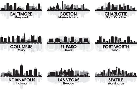 American cities skyline 2 | Stock Vector | Colourbox