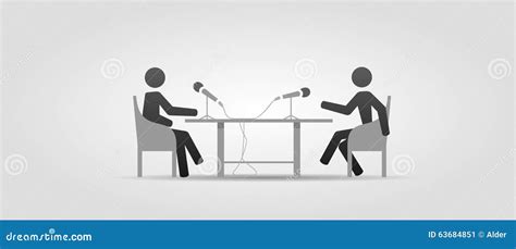 Broadcast Interview stock vector. Illustration of interviewing - 63684851