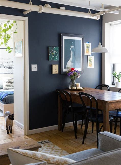 first home | Dark blue walls, Navy blue paint colors, Room colors