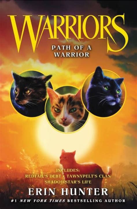 the cover of warriors path of a warrior by ern hunter, featuring two cats