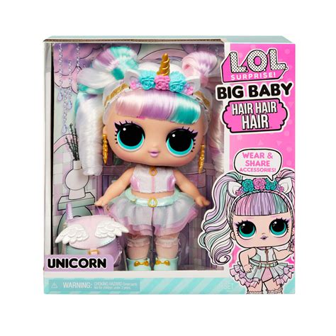 LOL Surprise Big Baby Hair Hair Hair Large 11” Doll, Unicorn with 14 Surprises - L.O.L. Surprise ...