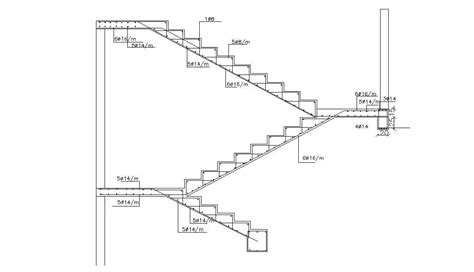 RCC Staircase Steel Structure Design 2d Drawing - Cadbull