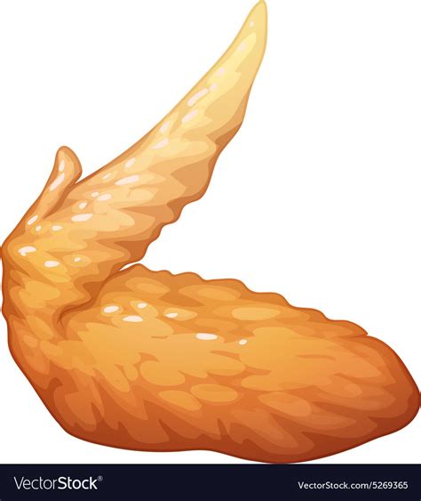 Single fried chicken wing Royalty Free Vector Image