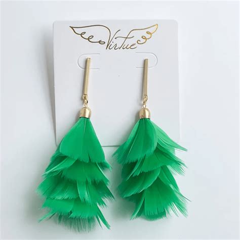 Mardi Gras Feather Earrings by Virtue