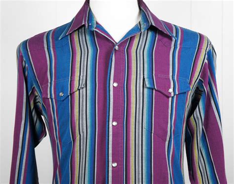 Vintage Men's Multicolor Wrangler Western Pearl Snap Shirt - Size M ...