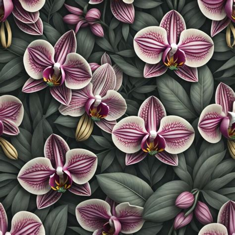 Premium AI Image | a colorful background with purple and pink orchids.