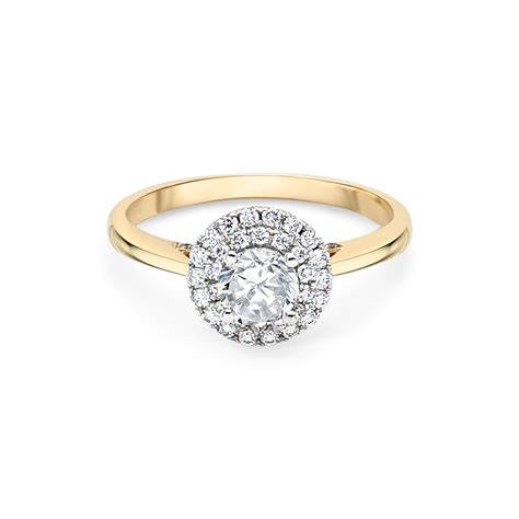 18ct Yellow Gold Halo Engagement Ring - RJ Barber & Sons