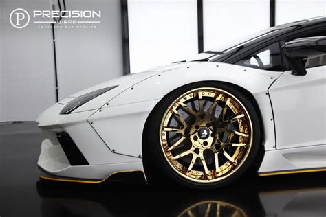 Lamborghini LP700 Aventador X Gold Chrome Forgiato Rims – Precision Wrap