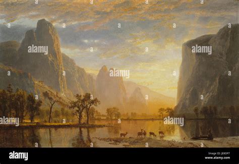 Albert Bierstadt - Valley of the Yosemite Stock Photo - Alamy